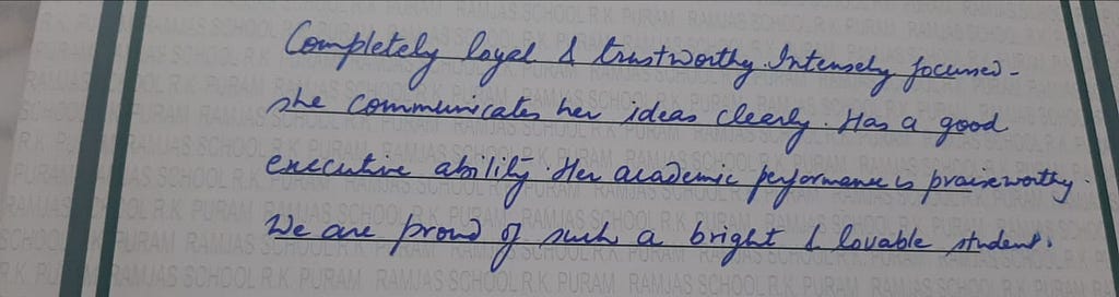 Image by Author — Tanvi Swami : This was her last note for me in high-school. Some people touch your lives in unimaginable good ways. ❤