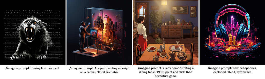 Examples of various effects applied to image subjects to create a digitized, nostalgic or futuristic look.