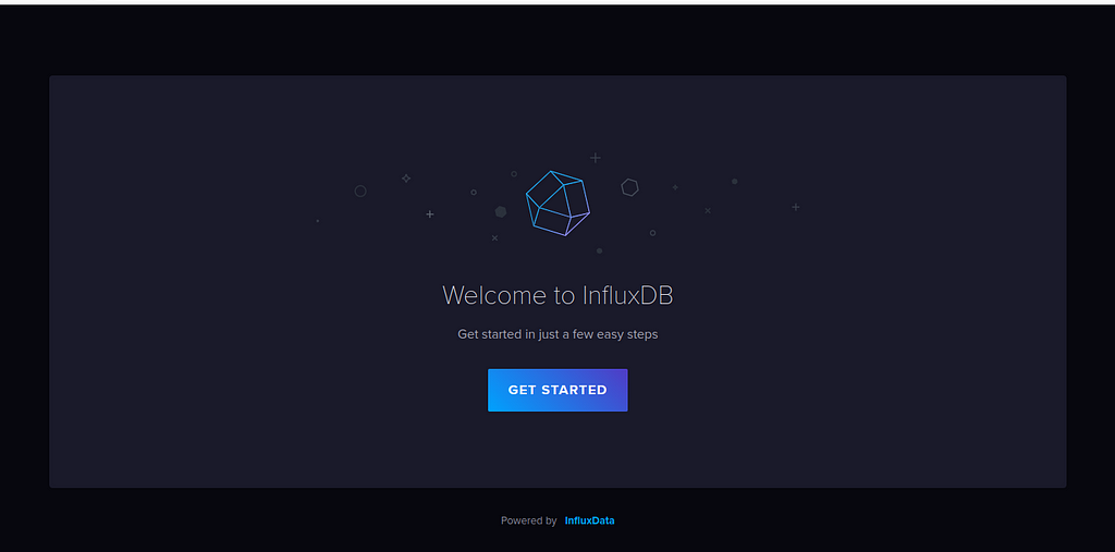 influxdb welcome screen