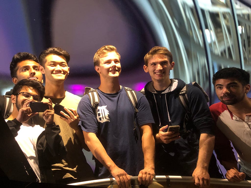 Interns taking a picture at the Exploratorium After Dark