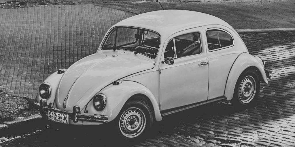 Photo of vintage VW Beetle