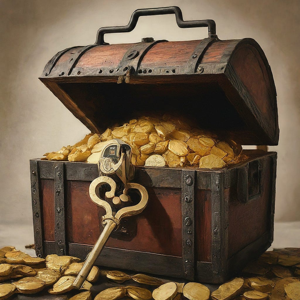 treasure chest representing key-value pairs in python