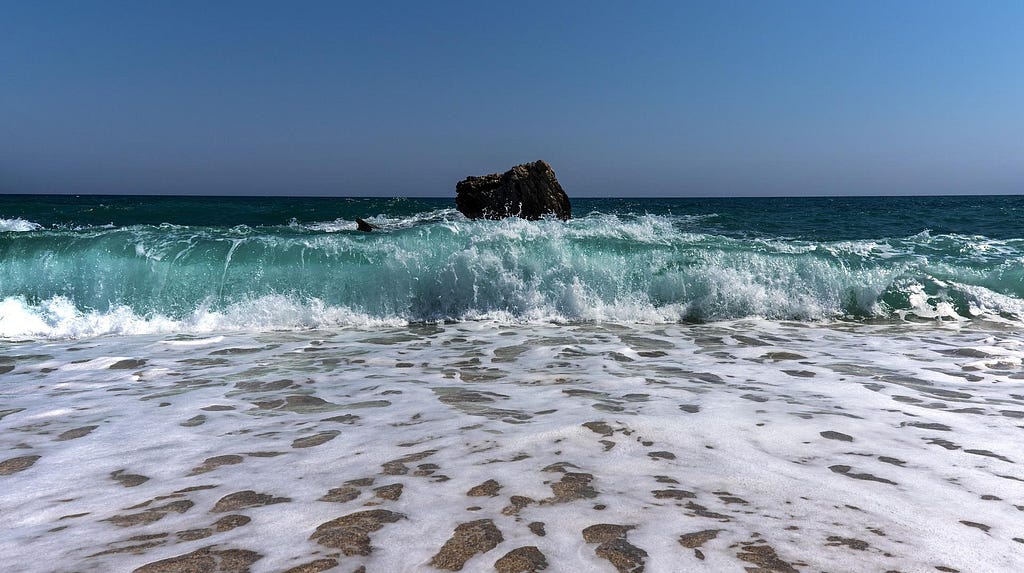 waves beach rock magnesium