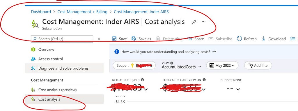 Azure Portal — Cost Management