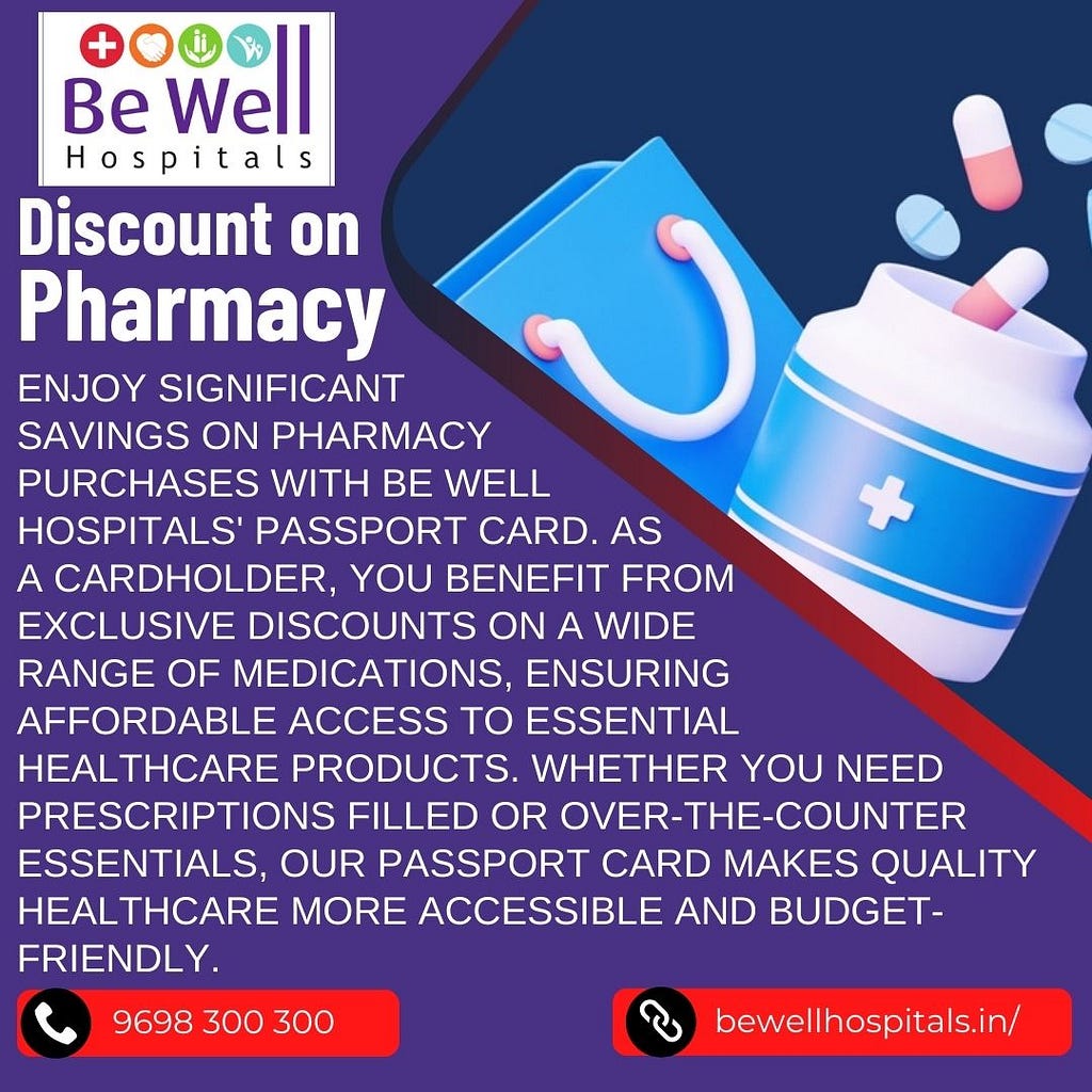 Discount on Pharmacy- Be Well Hospitals- Be Well Passport Health Card- Chennai