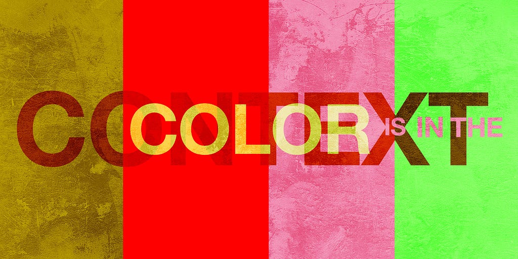 Color is in the context. An experiment in color selection without the theory.