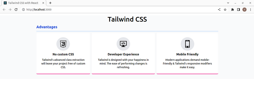 A simple project with tailwind CSS + React