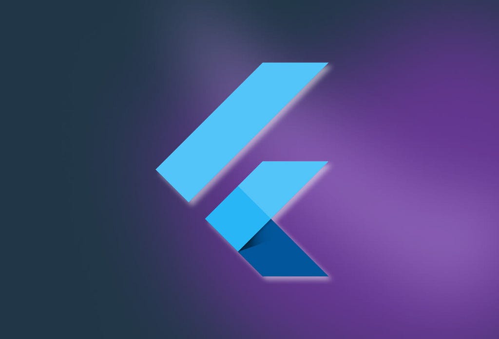 Flutter logo with DeepAR style gradient background