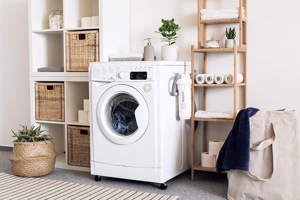 a white automatic washing machine for the Single Dad