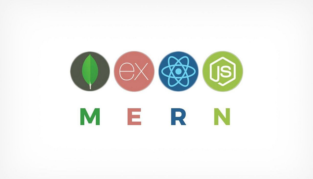 MERN stack logo ( left to right — M for mongoDB, E for ExpressJS, R for ReactJS and N for NodeJS)
