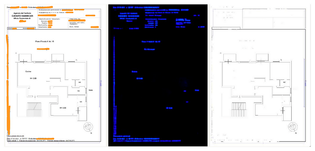 Detection and anonymisation of sensitive text in a floor plan