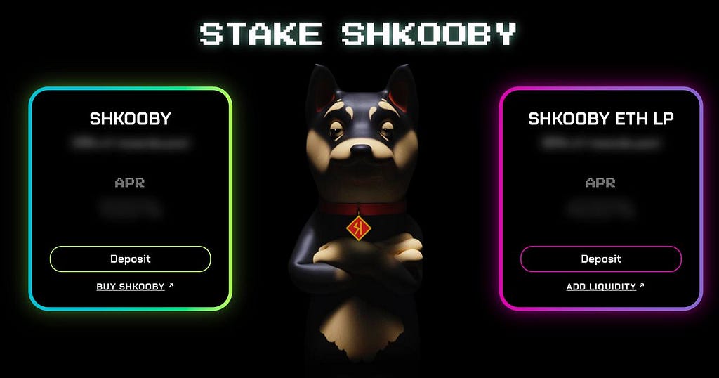 Shkooby Inu Staking Welcome Page