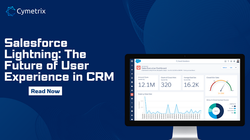 The image displays title of the blog “Salesforce Lightning: The future of User Experience in CRM”