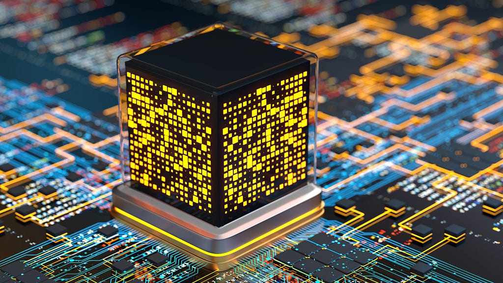 Concept of a quantum computer CPU. Photo by Olemedia/Getty Images