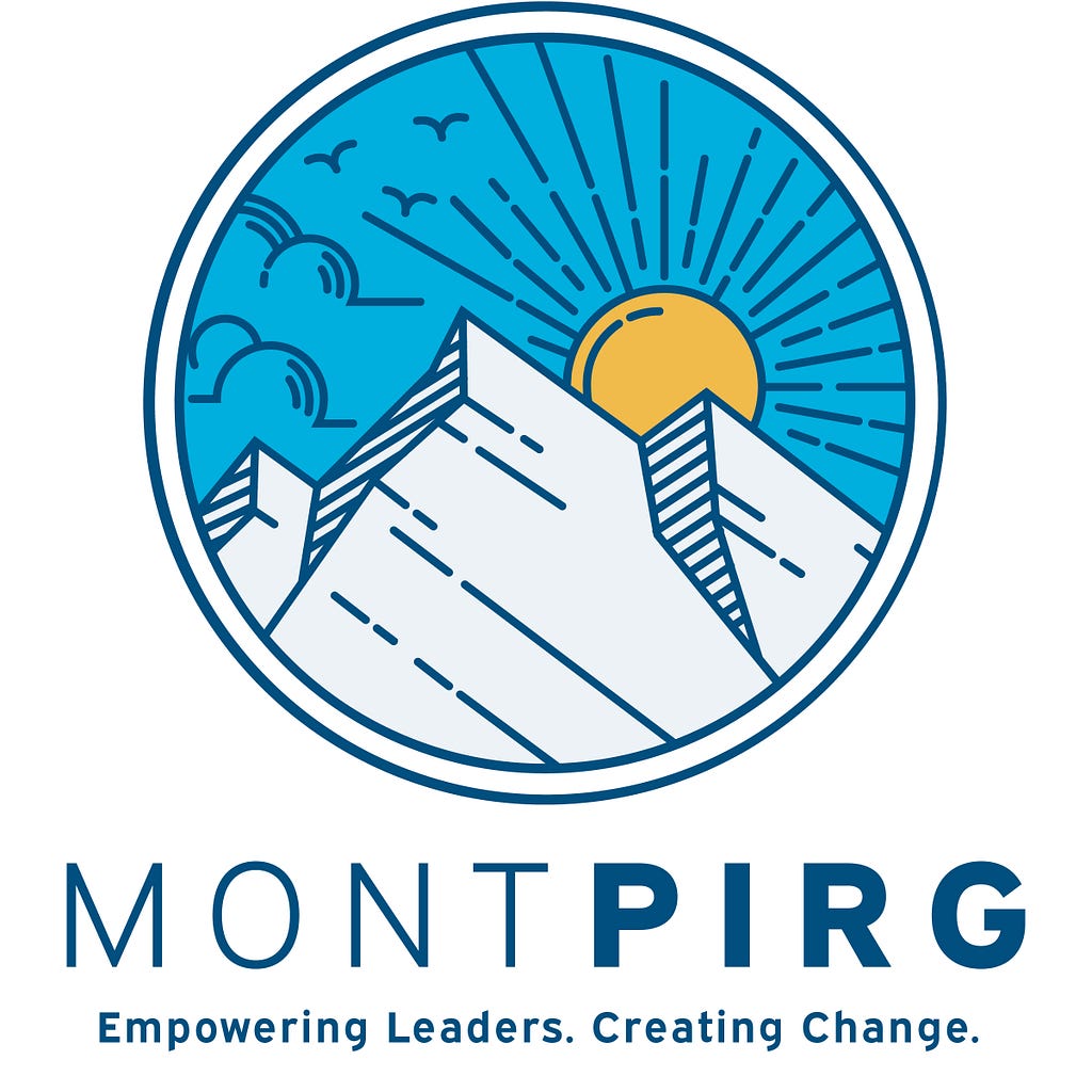 MONTPIRG logo, mountain with sunrise