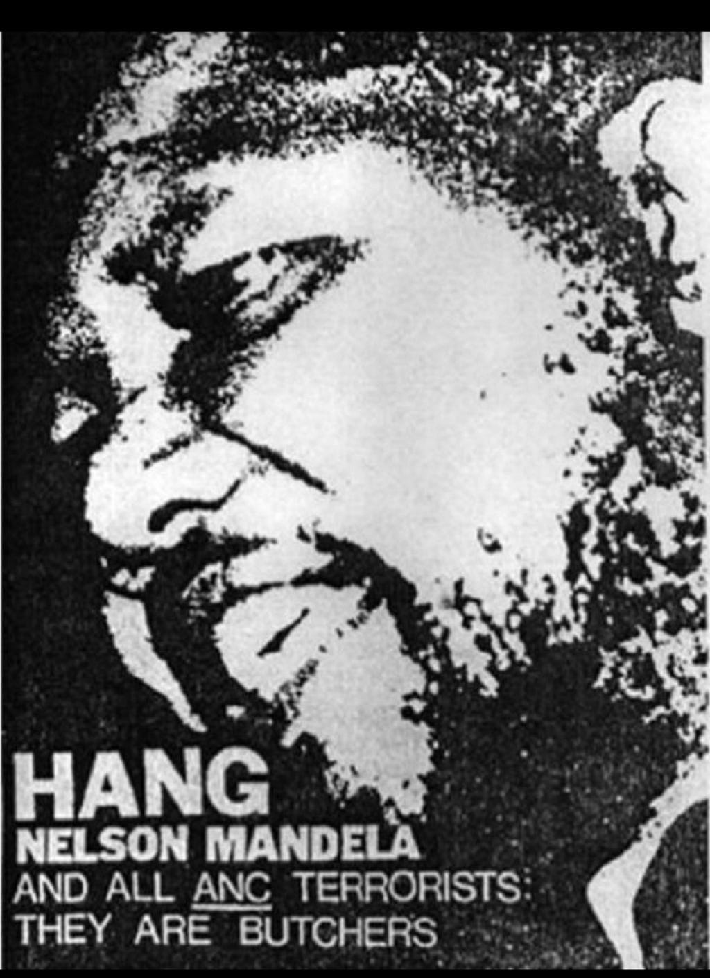 Poster for Mandela and ANC being declared terrorists