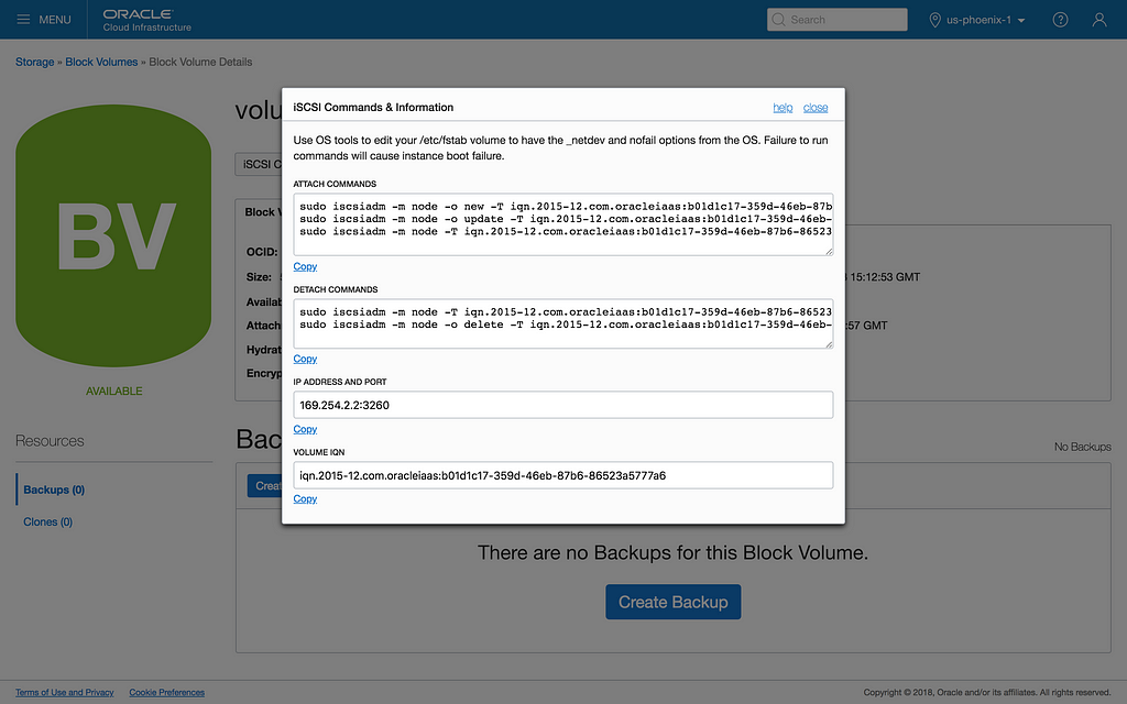 Managing Oracle Cloud Infrastructure iSCSI Block Volume attachments with Terraform