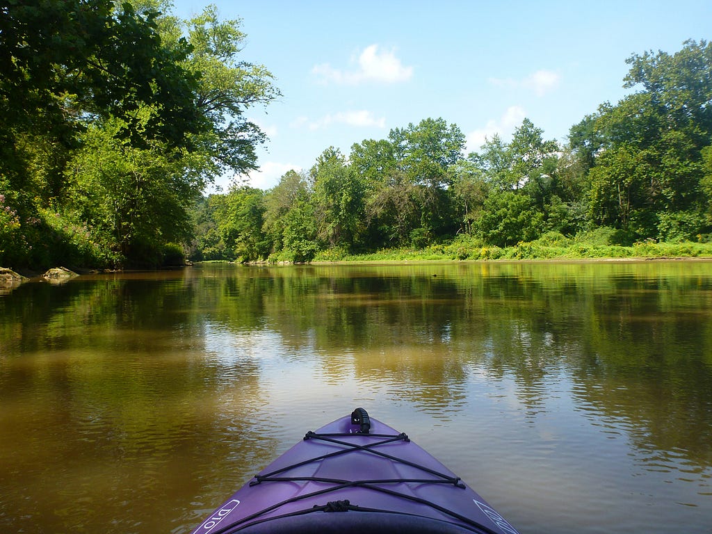 View from a kayak on water