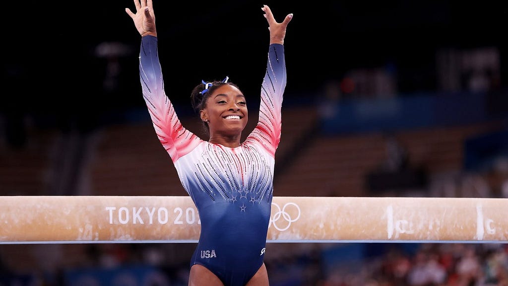 Simone Biles at the 2020 Tokyo Olympics, August 2021.