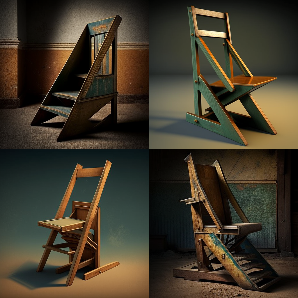 chairs, inclined plane