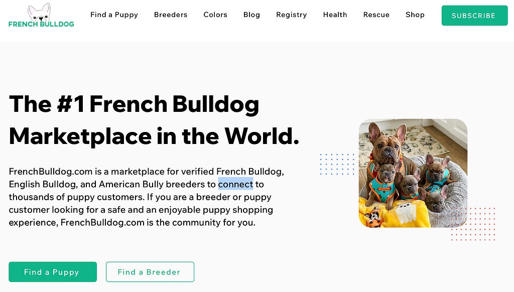 frenchbulldog.com 2 million dollars valuation