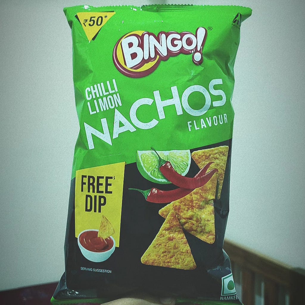 Bingo Nachos packaging design documented by athor….