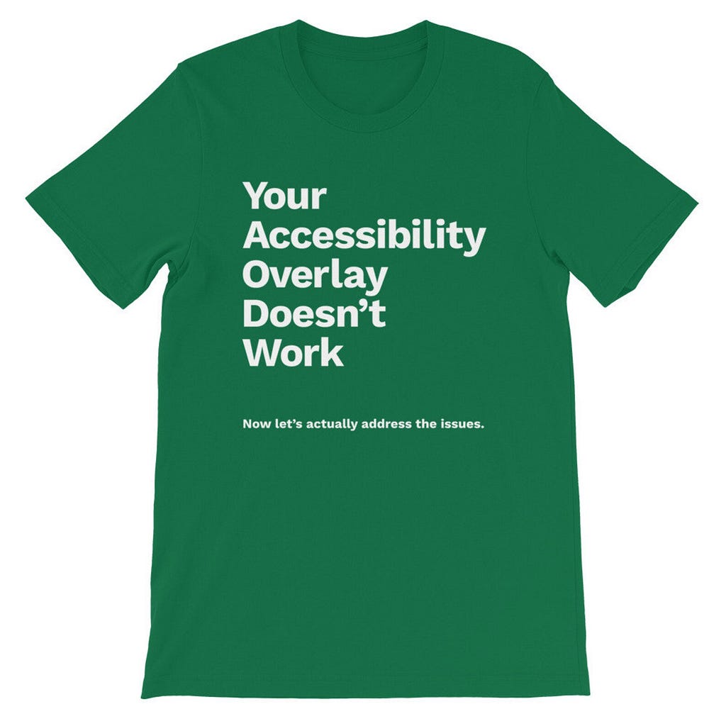 Polera con mensaje: Tu overlay de accesibilidad no funciona