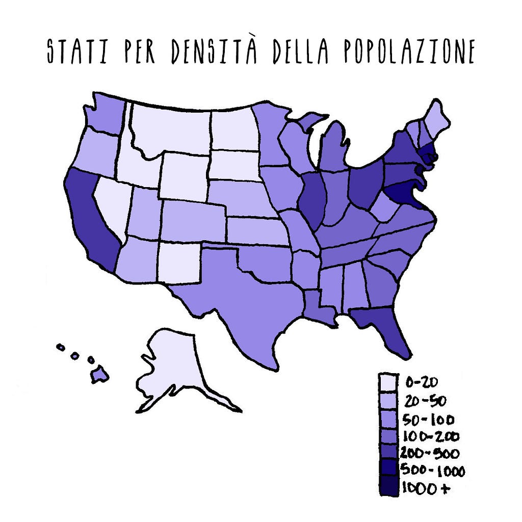 Stati per densità della popolazione
