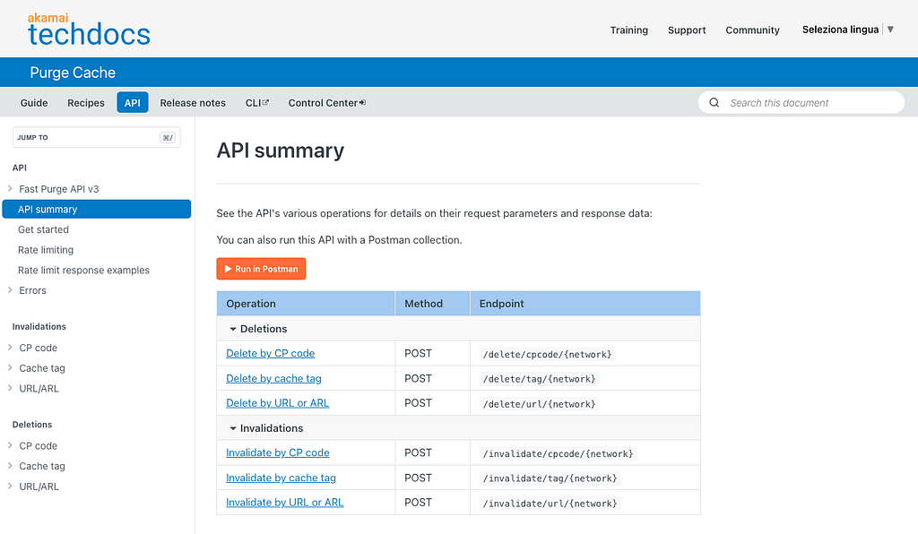 Official Akamai Purge API summary