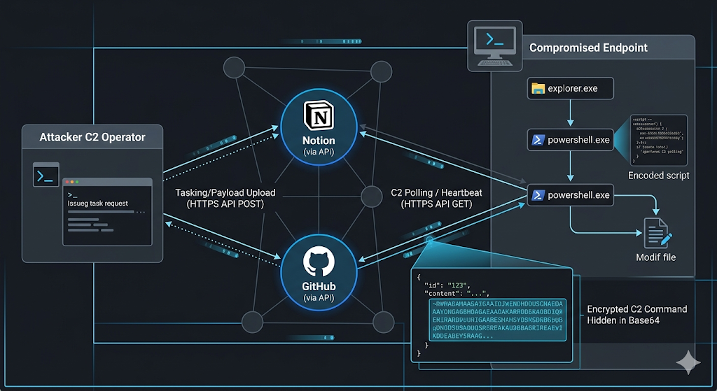 T-via: A Go based C2 that uses Github and notion as communication channel
