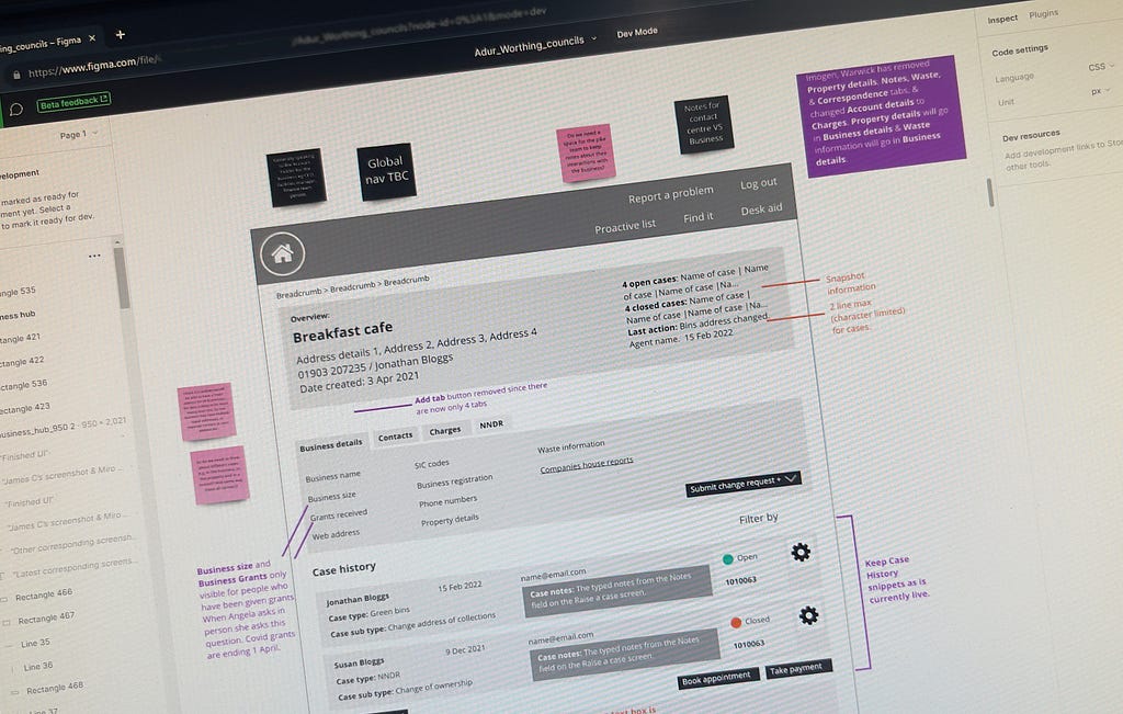 Image showing Low fidelity Business Hub UX designs in Figma