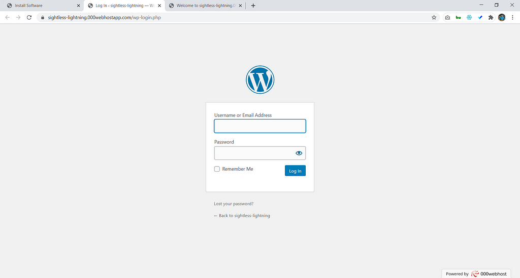 WordPress Login Page