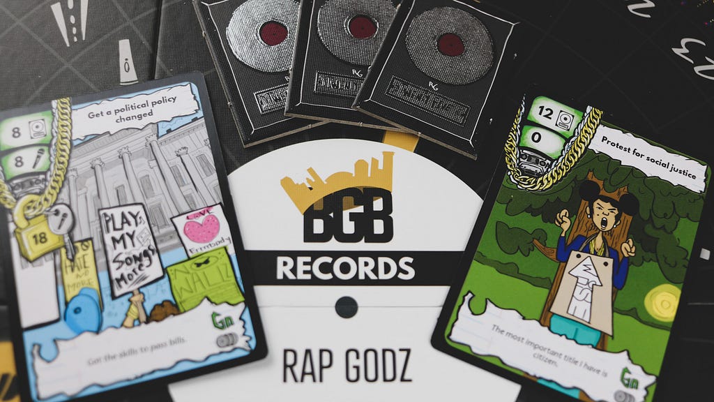 Rap Godz — Cards, Board, and Game Pieces