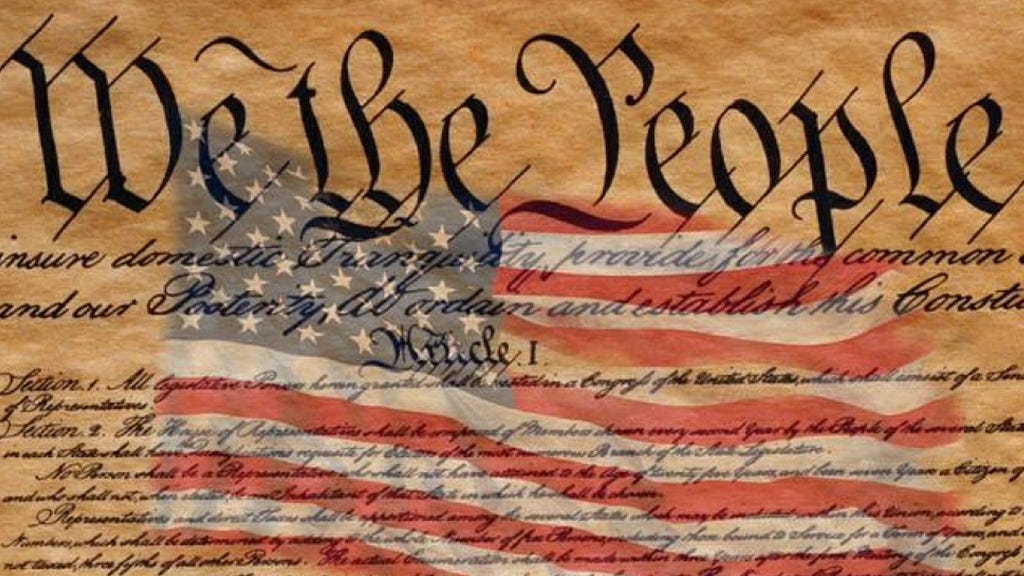 We The People, Constitution with the American Flag