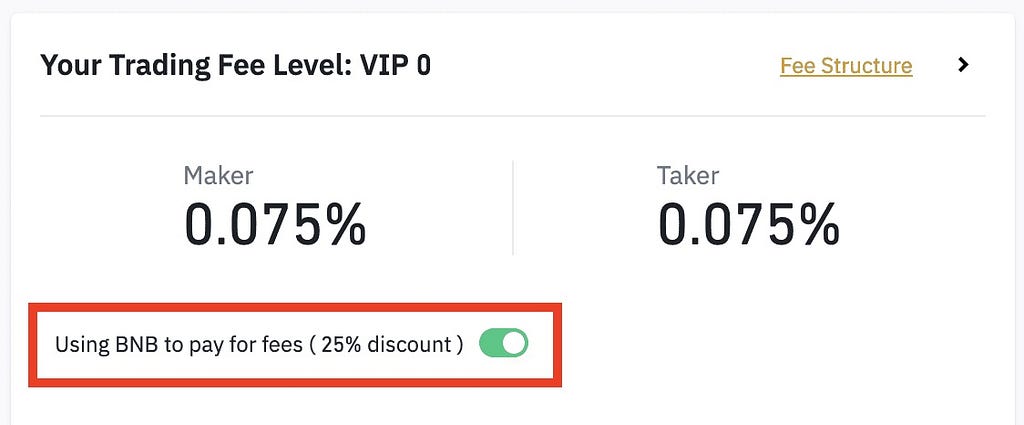 Binance reduced fees