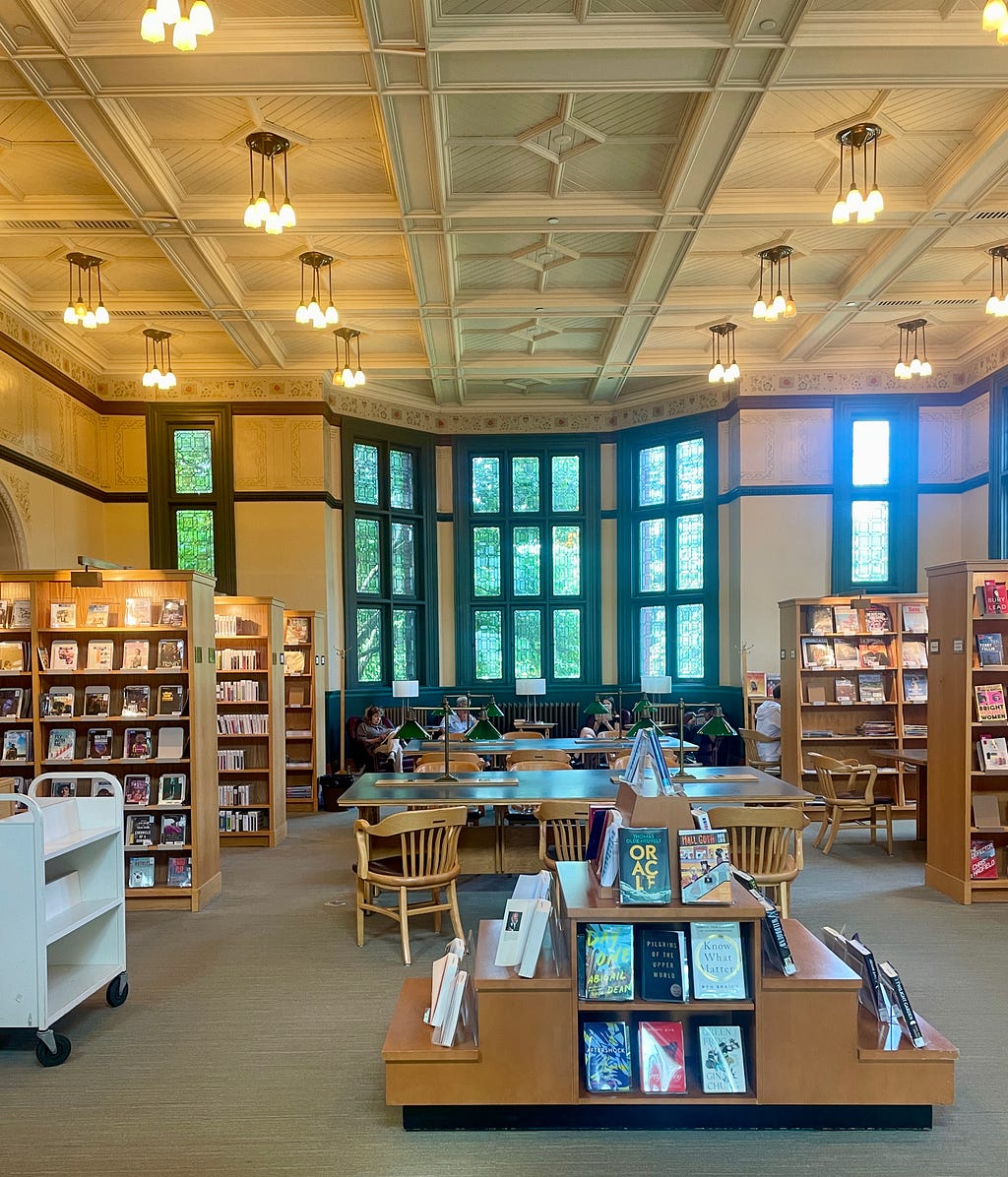 interior of Westmount Public Library, originial reading room