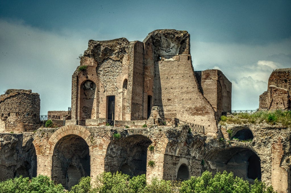 Destroyed ruins in italy