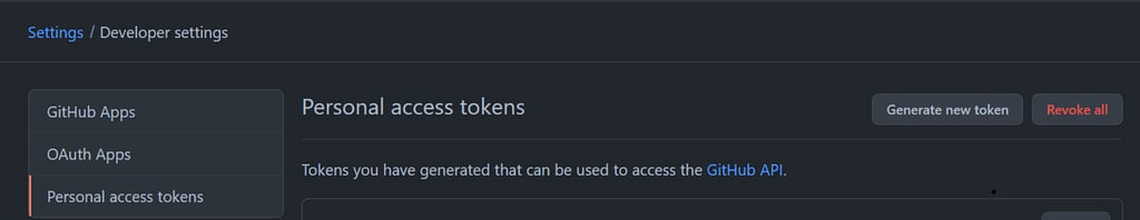 github personal access token