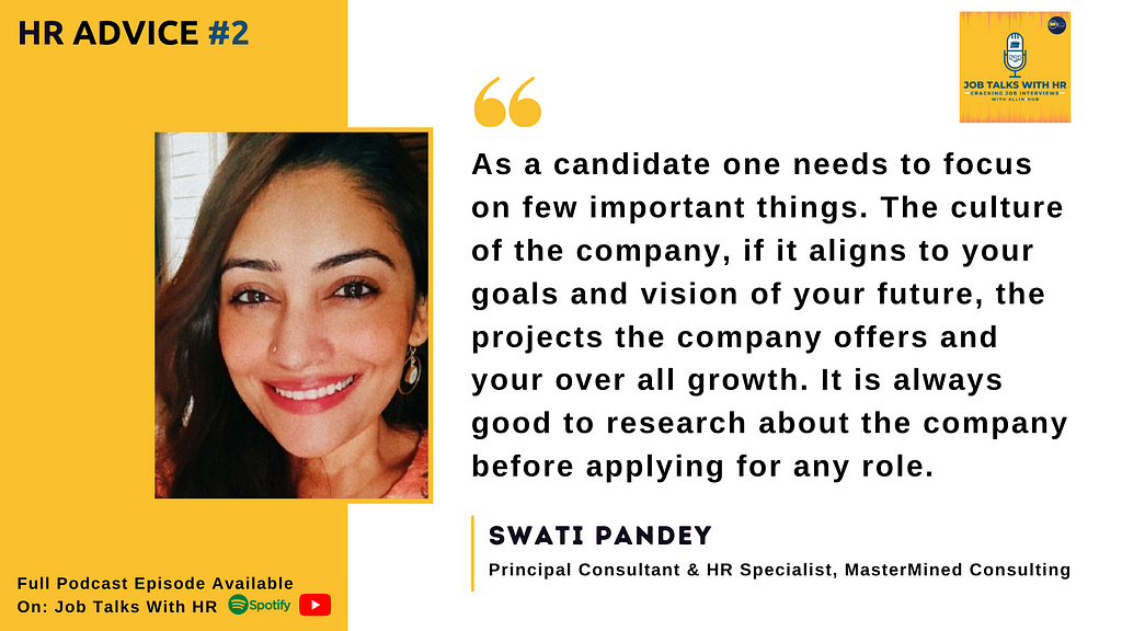 Swati Pandey, HR Specialist in Analytics Domain and also the Co-Founder of MasterMined Consulting