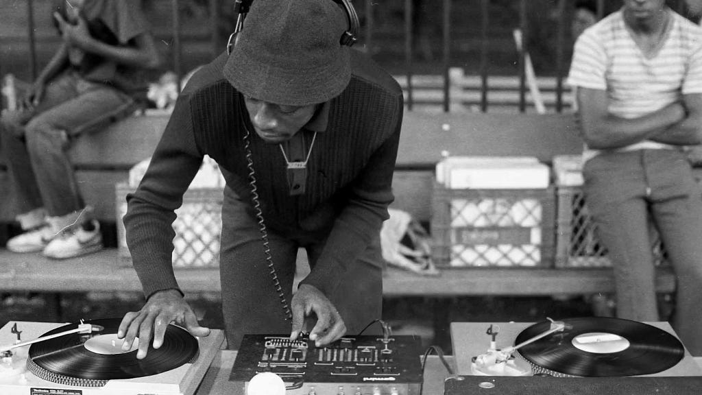 DJ working at a turntable