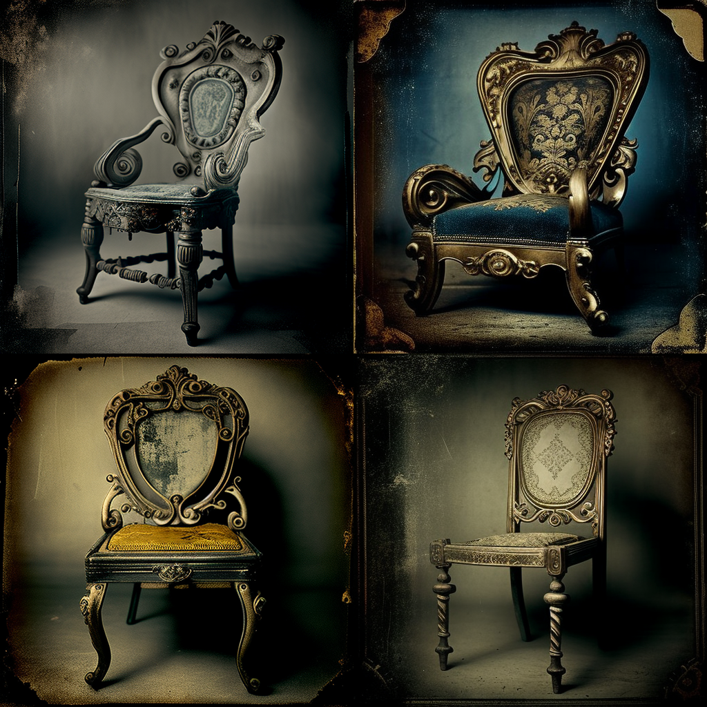 chairs, daguerreotype