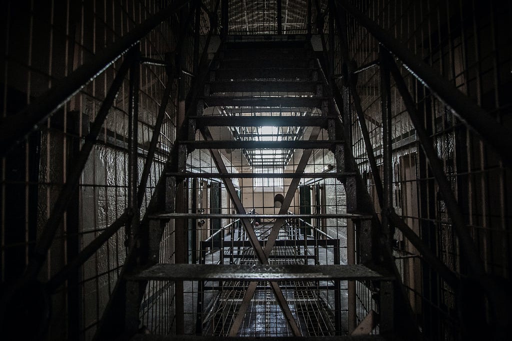 Iron stair and bars at Old Parramatta Jail.