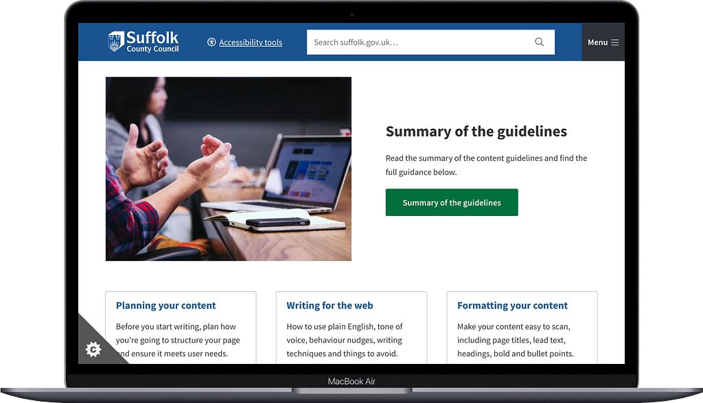 Content guidelines on suffolk.gov.uk