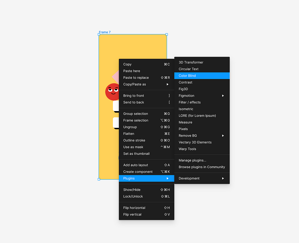 Tela de selecionando o plugin no Figma