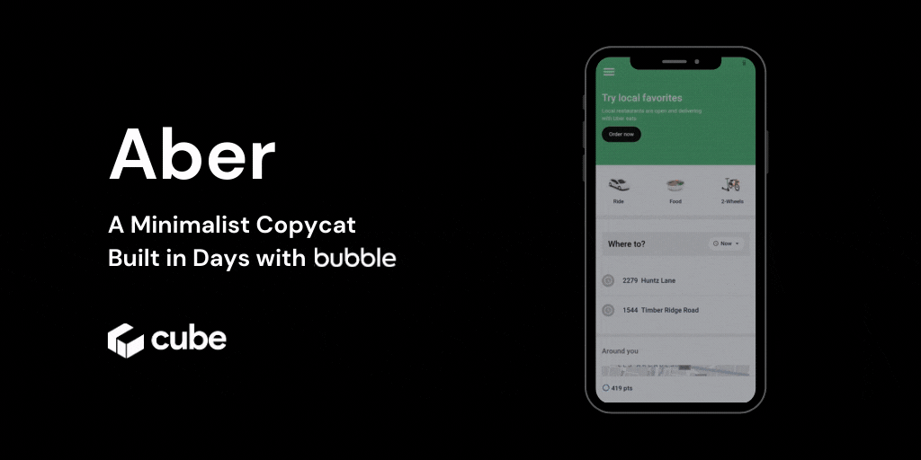Aber — a realistic copycat built in days with Bubble.io (by Cube team)