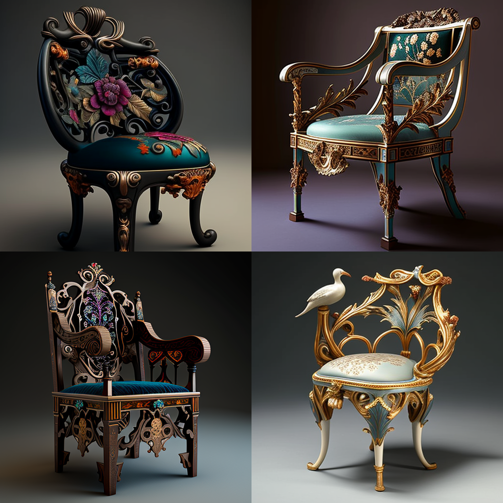 chairs, decorative arts