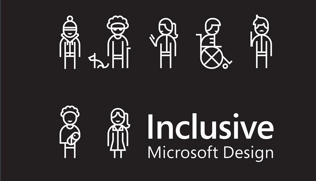 illustrative image with the text: inclusive Microsoft design