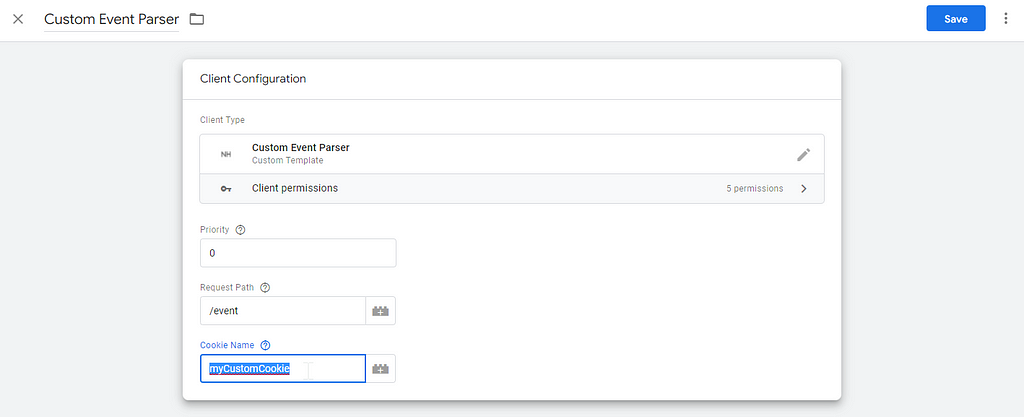 Google Tag Manager Server-side Custom Event Parser Client Configuration