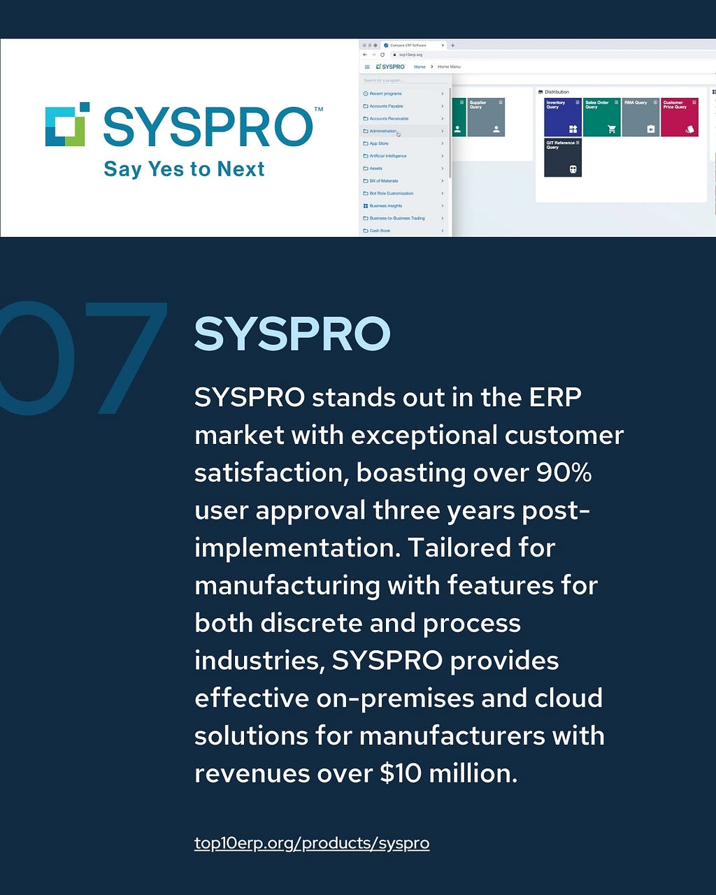 SYSPRO Features