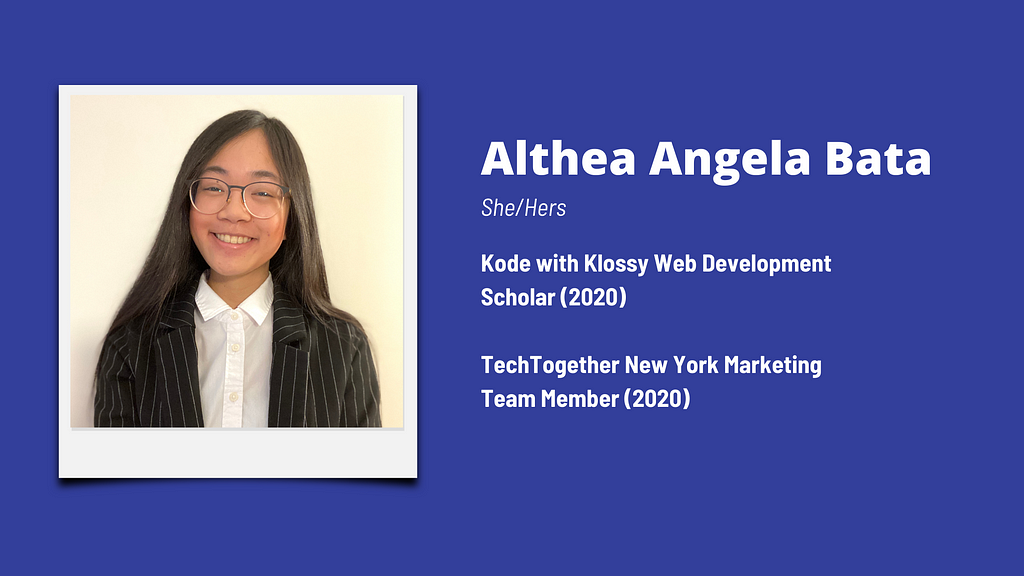 Althea’s involvement with TechTogether and Kode with Klossy.